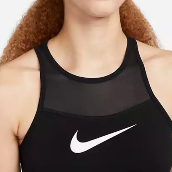 NWT Ladies NIKE PRO DRI-FIT Black Cropped Sleeveless Graphic Training Top XS - Picture 3 of 10